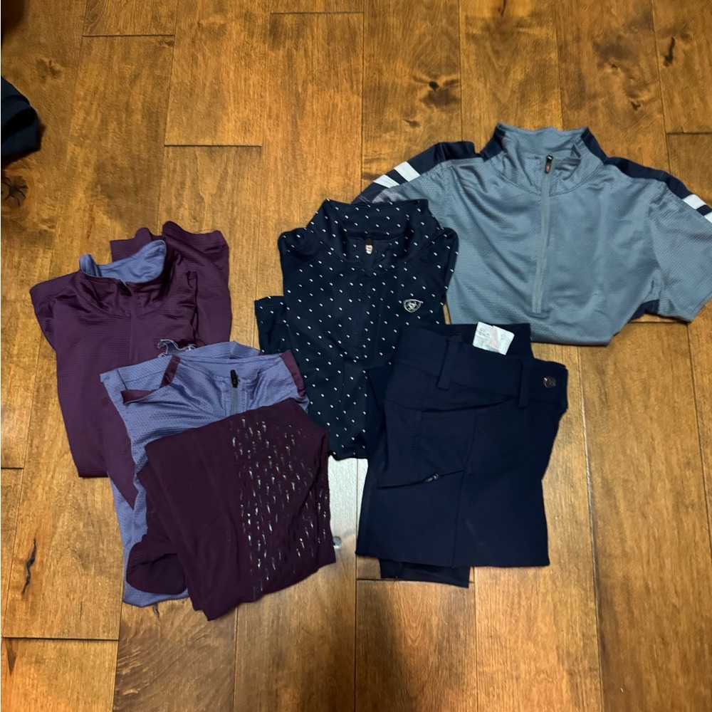 Ariat & Kerrots, equestrian attire bundle in burgundy & blue sets! EUC!